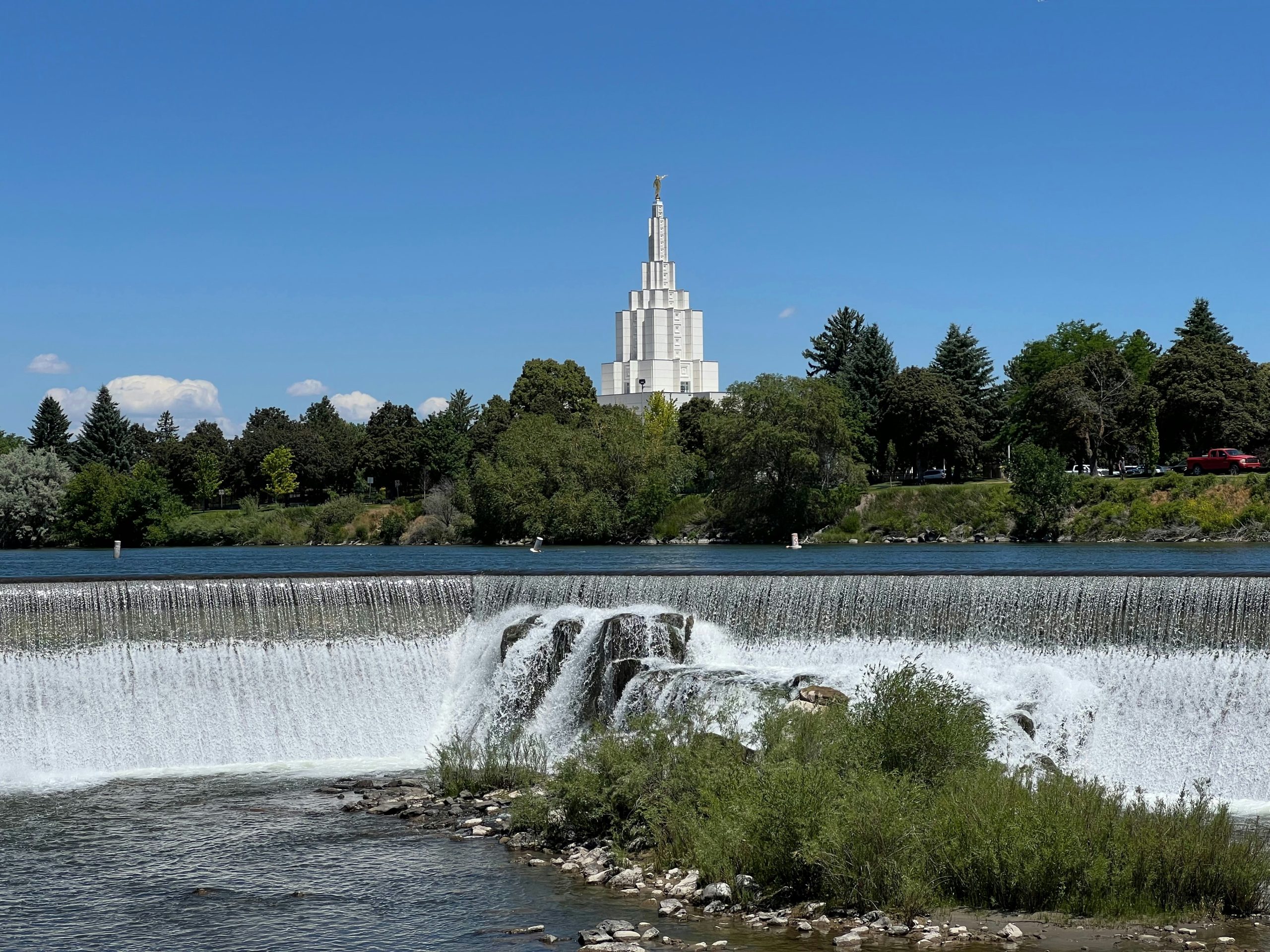 idaho falls temple and falls